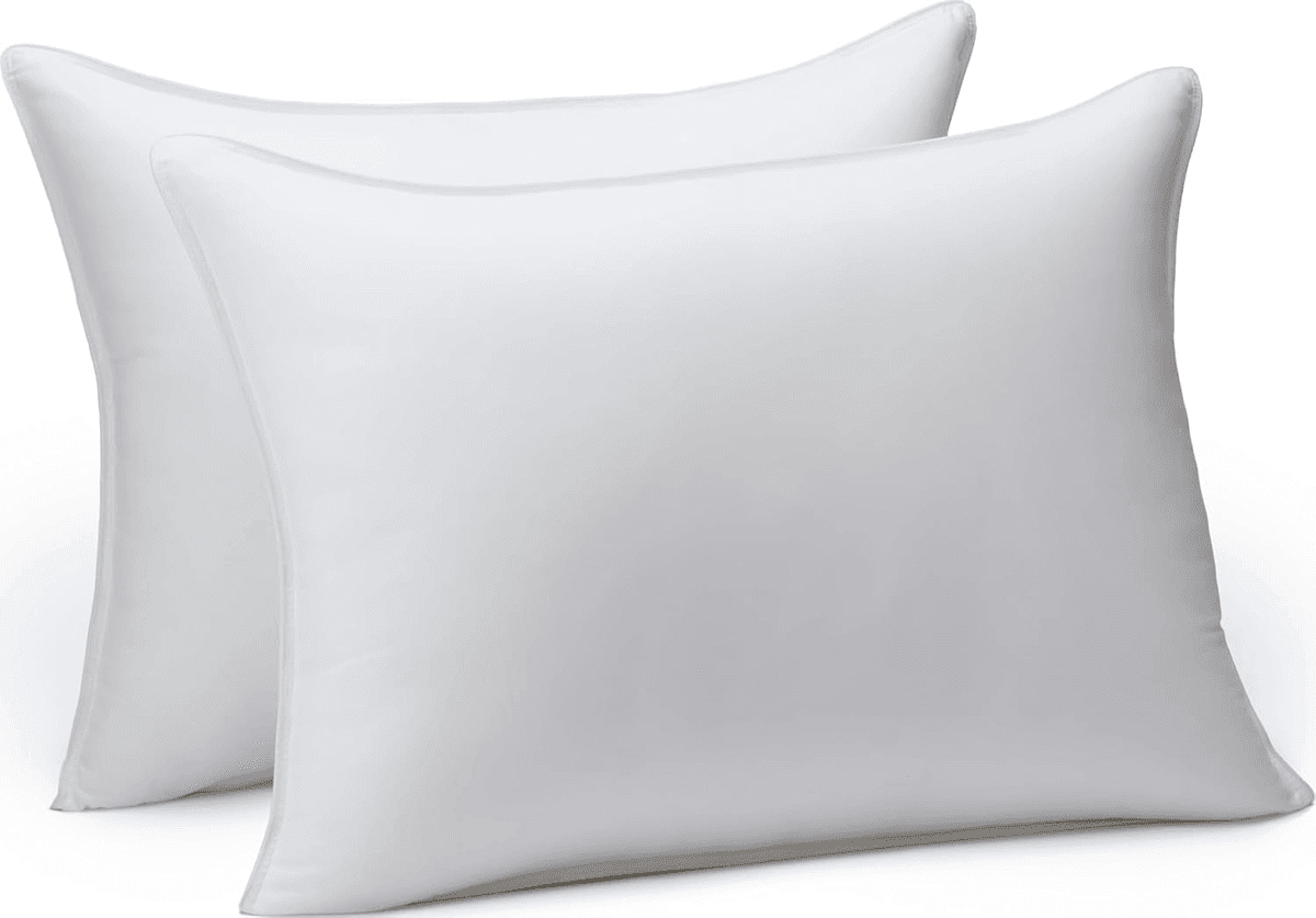 Amazon Basics Down Alternative Bed Pillows, Standard, 2-Pack