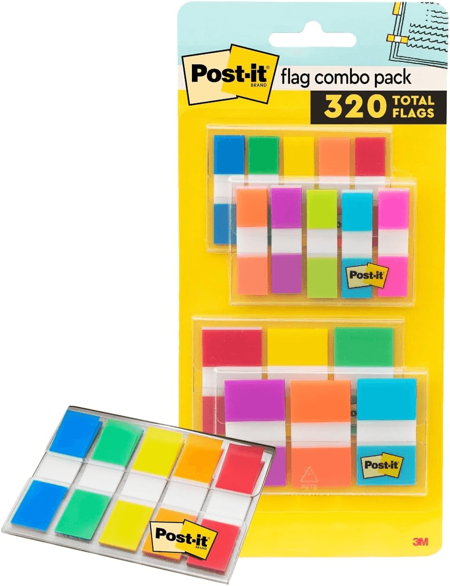 Post-it Flags Combo Pack, 320 Flags with Pop-Up Dispenser