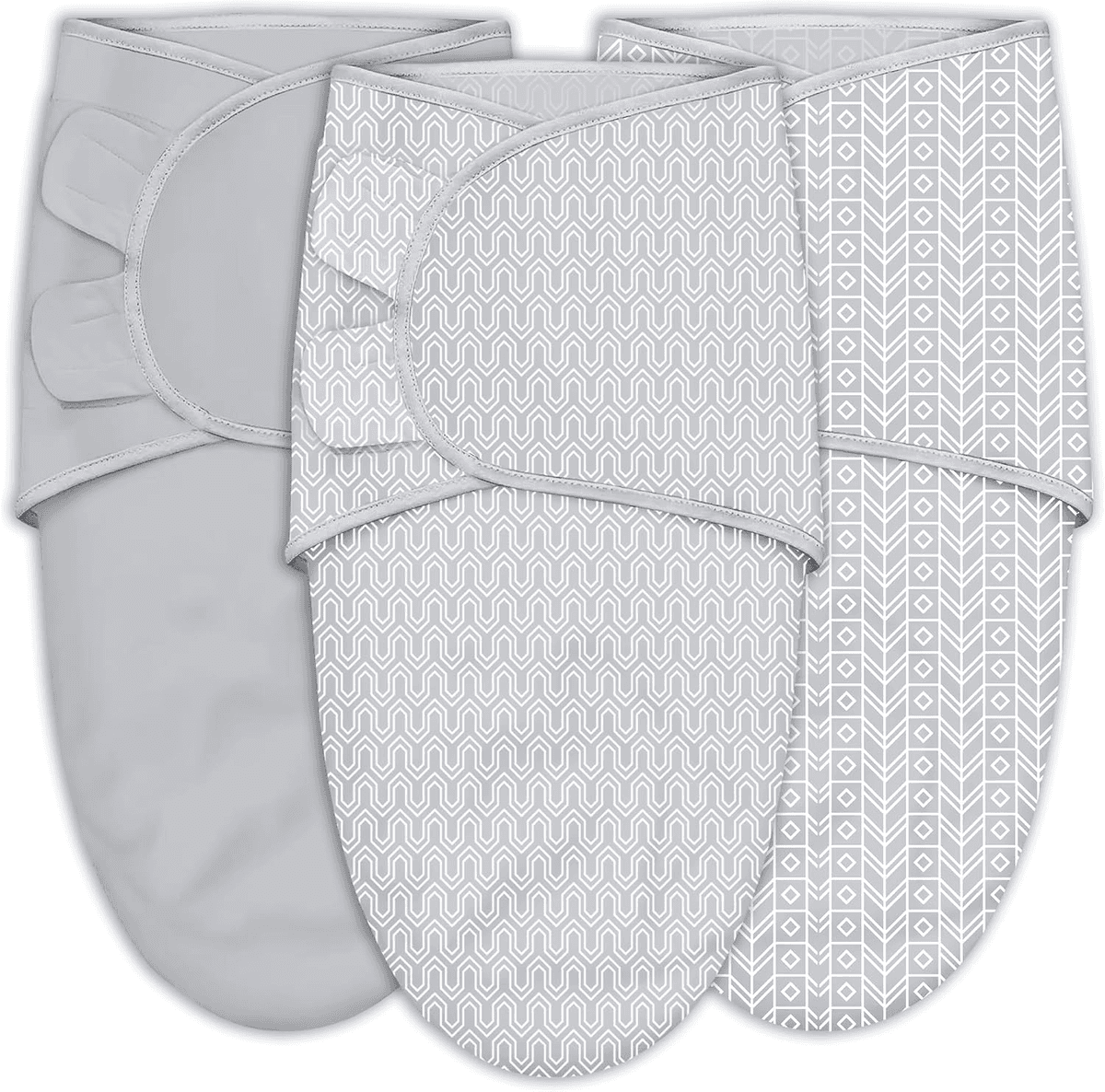 SWEET DOLPHIN 3-Pack Baby Swaddle Sleep Sacks, Grey