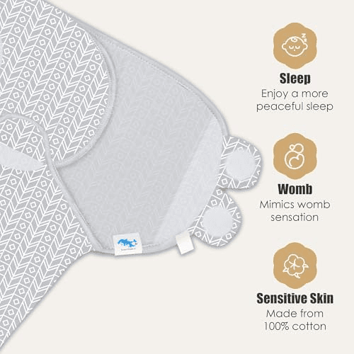 SWEET DOLPHIN 3-Pack Baby Swaddle Sleep Sacks, Grey image 5