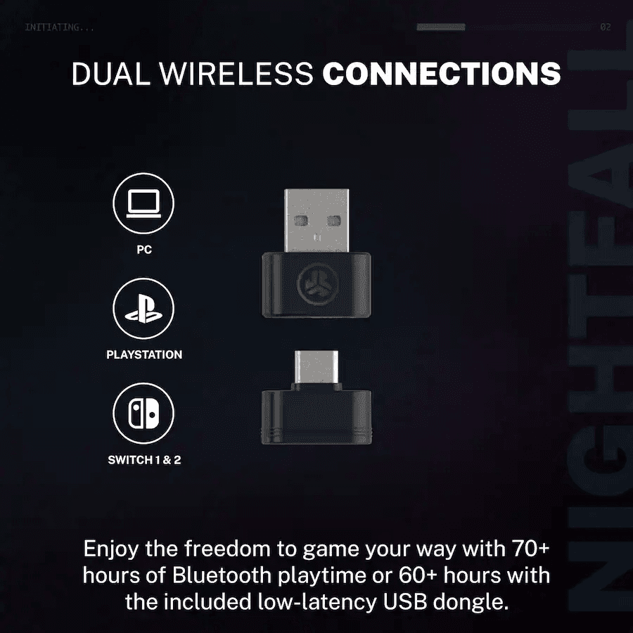 JLab Nightfall Wireless Bluetooth Gaming Headset - Black image 4