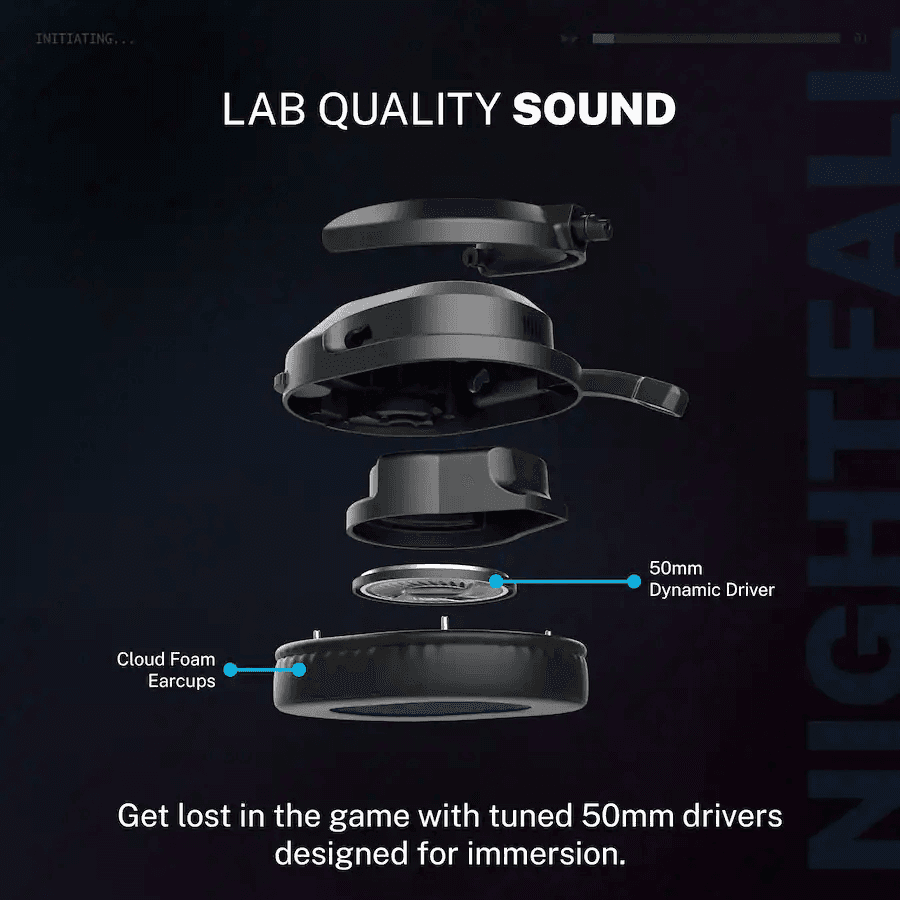 JLab Nightfall Wireless Bluetooth Gaming Headset - Black image 3