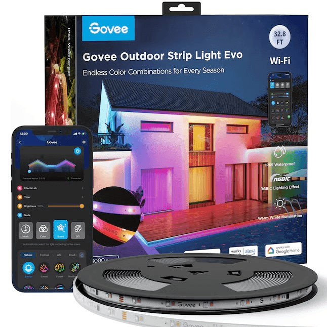 Govee 32.8-ft RGBIC Wi-Fi Outdoor LED Strip Light