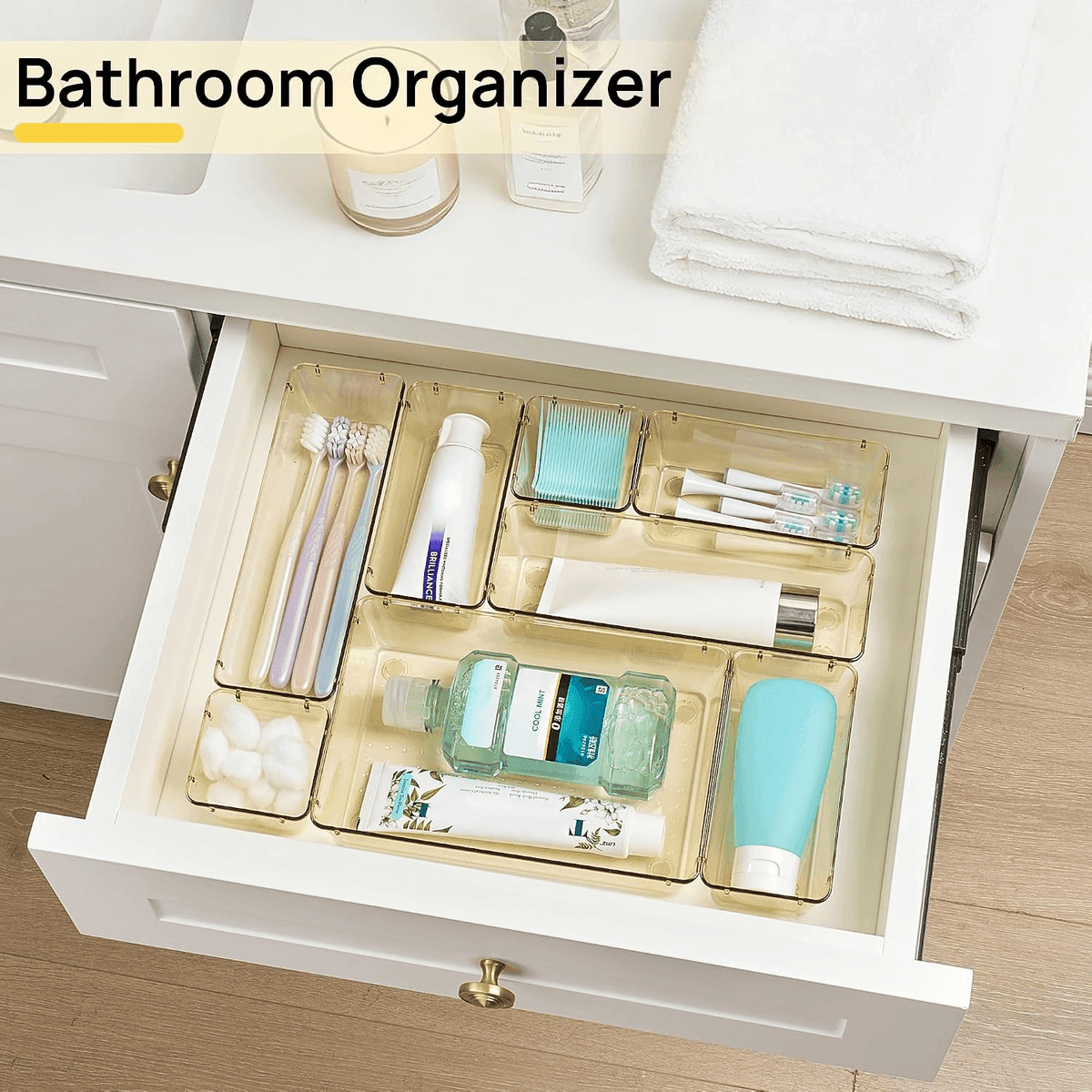 Vtopmart 25-Pack Drawer Organizers, Transparent Champagne image 5