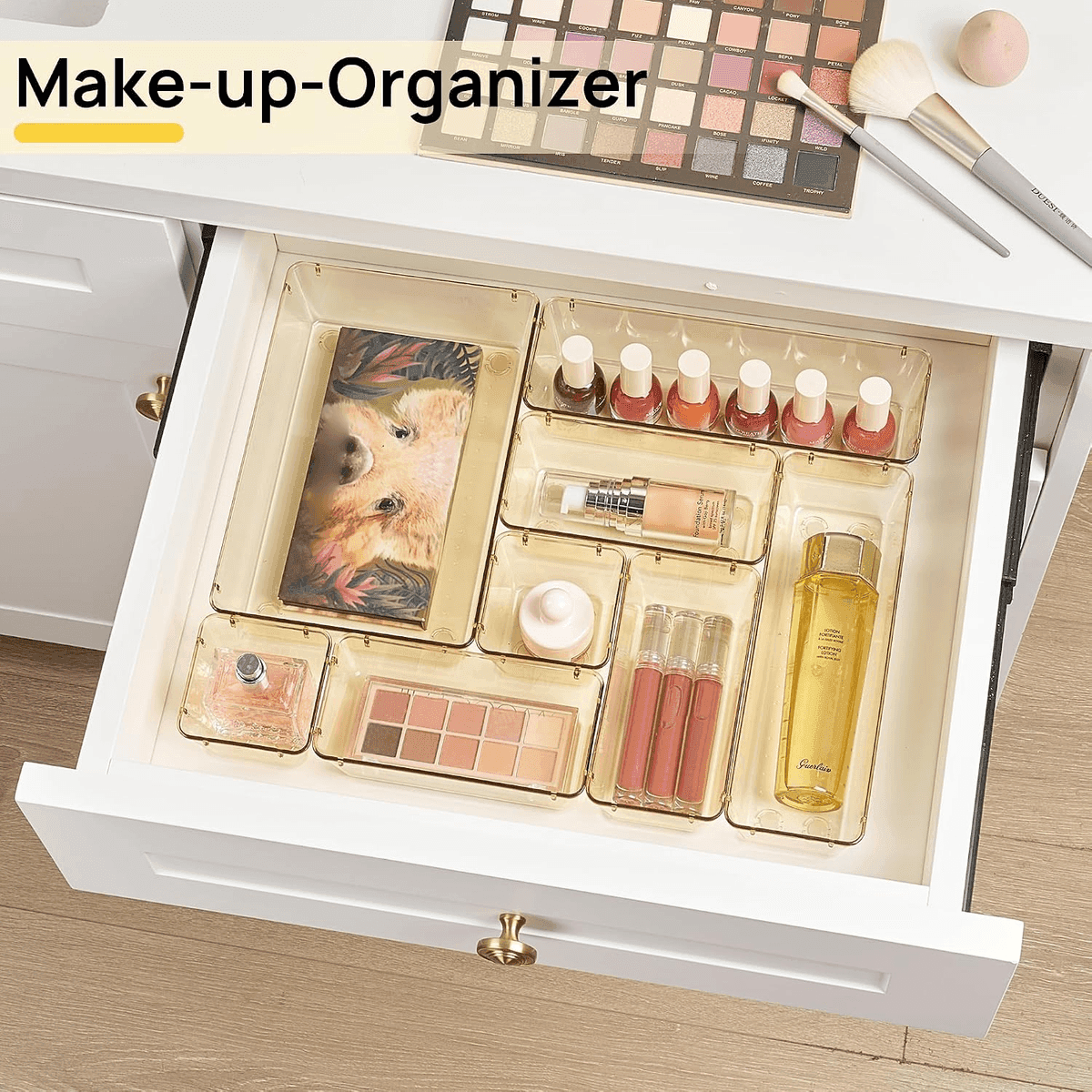 Vtopmart 25-Pack Drawer Organizers, Transparent Champagne image 3