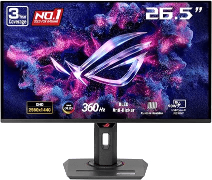 ASUS ROG Strix 26.5-inch 1440p 360Hz QD-OLED Gaming Monitor