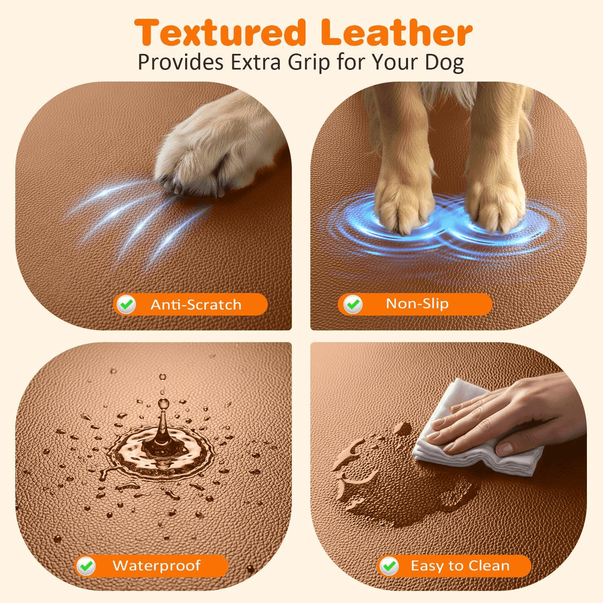 URPOWER Hard Bottom Dog Car Seat Cover - Brown, Standard 54 in. image 3
