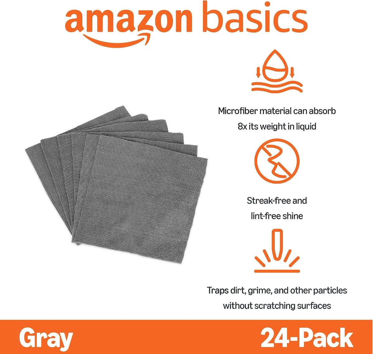Amazon Basics 24-Pack Microfiber Cleaning Cloths image 2