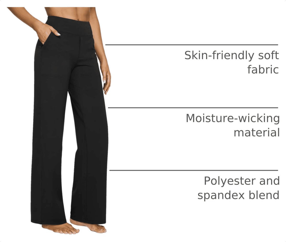 G4Free Women's Wide-Leg Yoga Pants - Black, Medium image 3