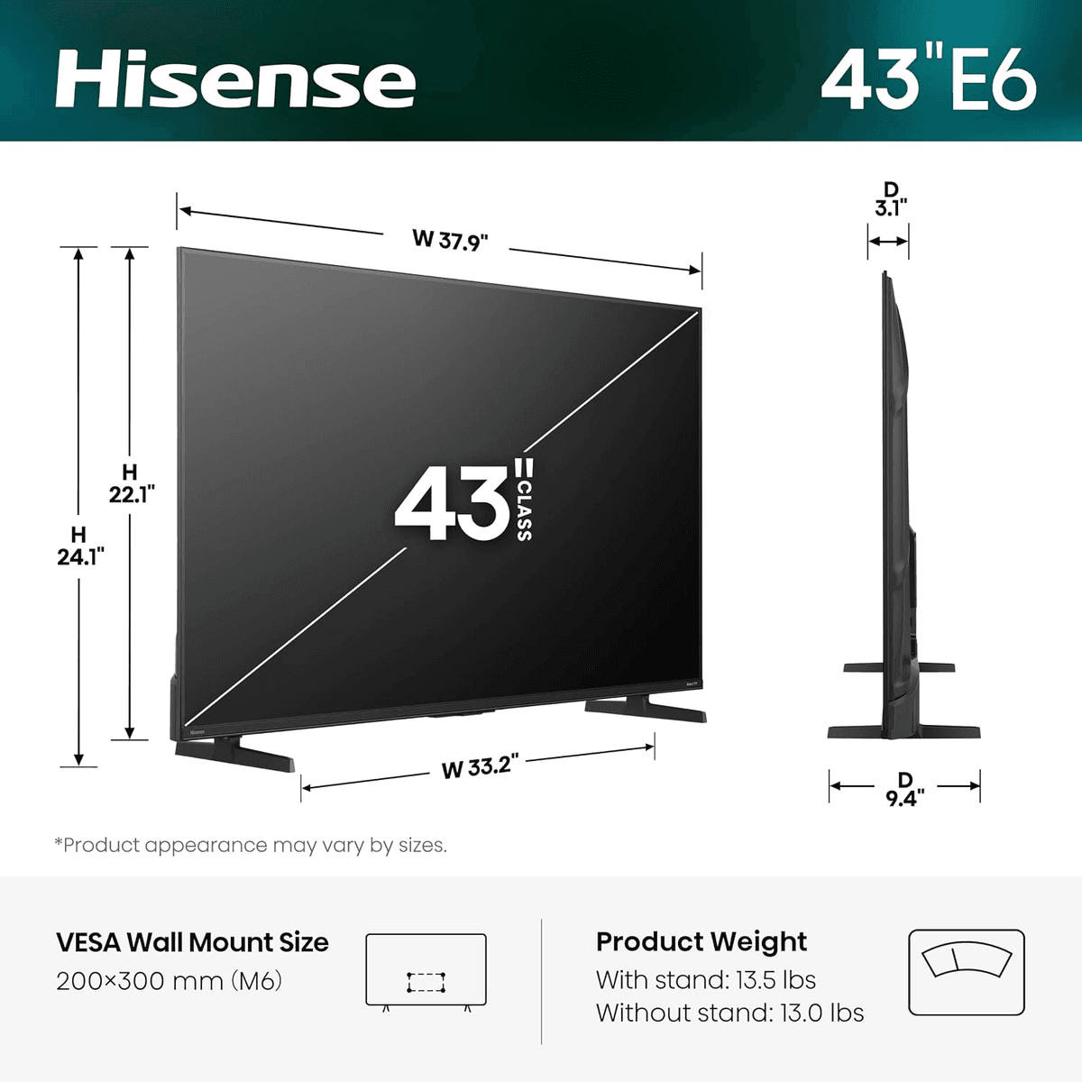 Hisense 43-Inch E6SR Hi-QLED 4K Smart Roku TV - 2026 Model image 2