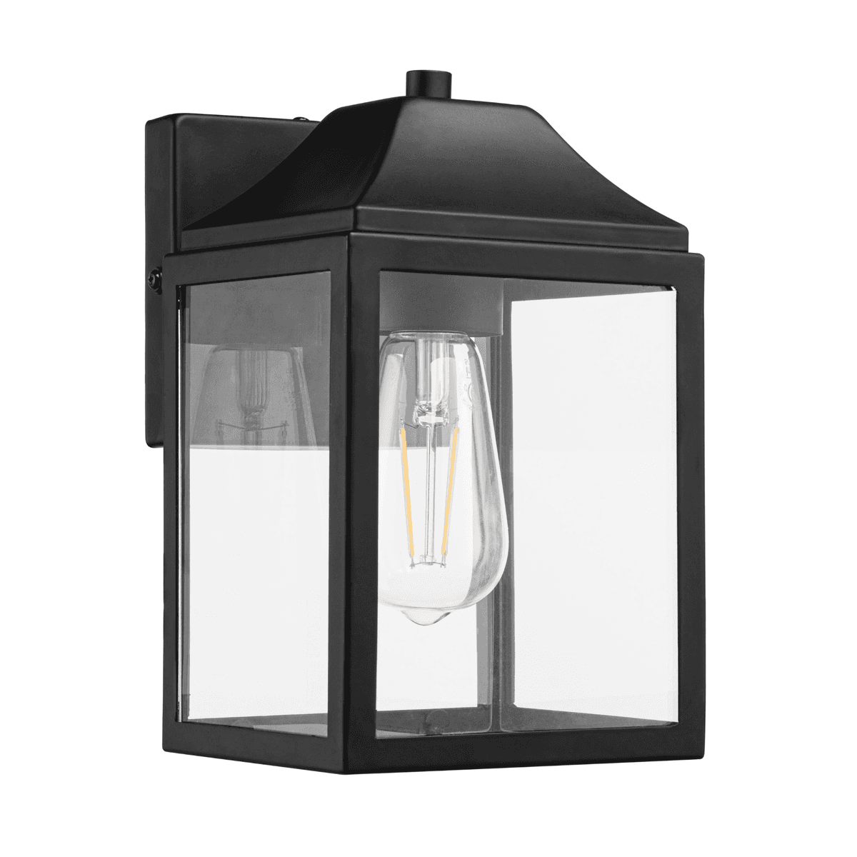 Project Source Woodward 9.5-in Outdoor Wall Light - Matte Black