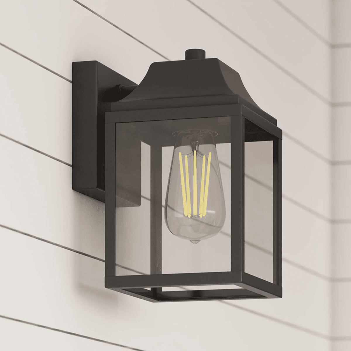 Project Source Woodward 9.5-in Outdoor Wall Light - Matte Black image 2