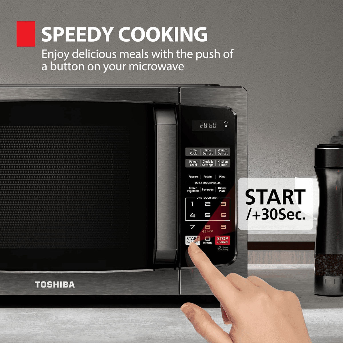 Toshiba 0.9 Cu. Ft. 900W Countertop Microwave image 5