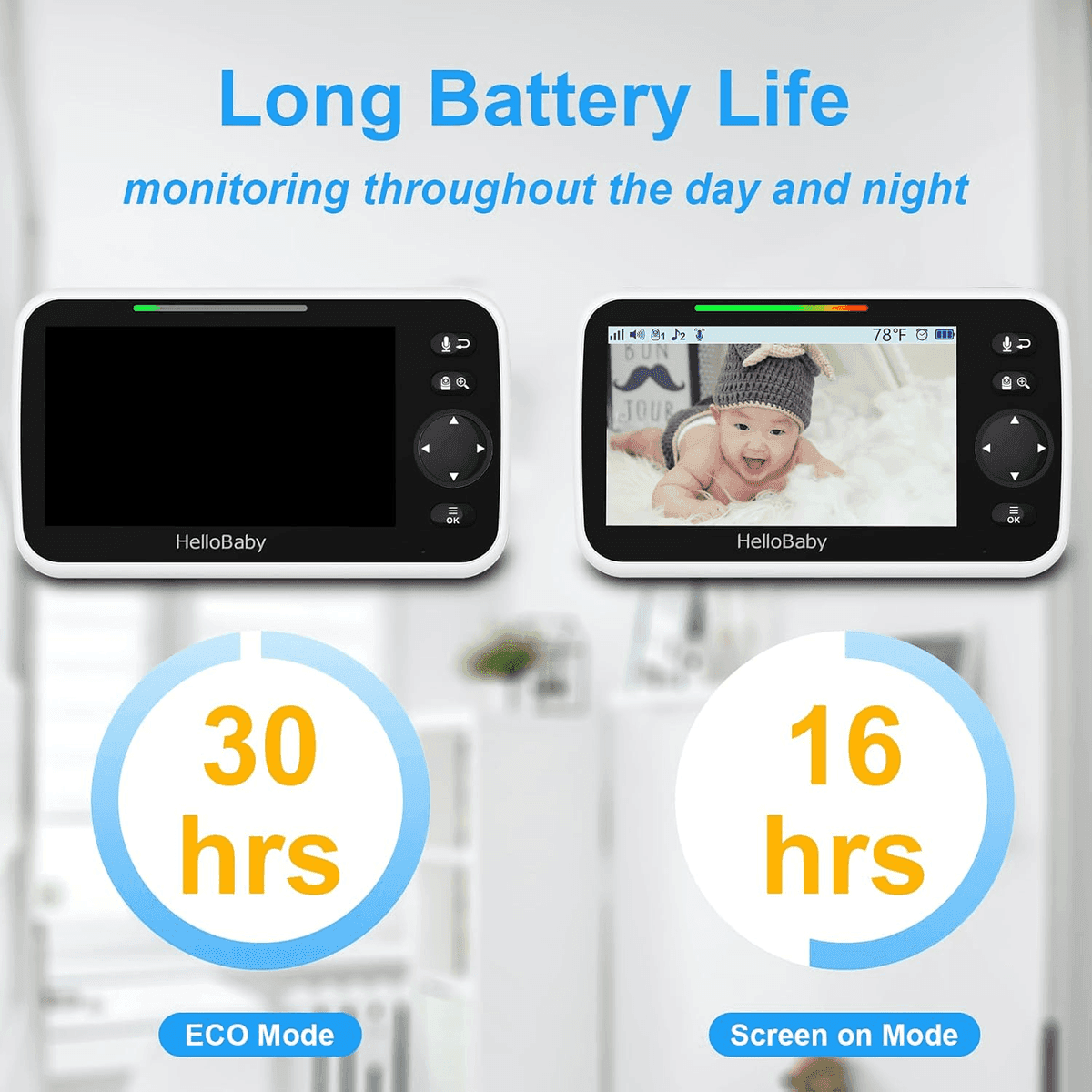 HelloBaby HB6550 5-inch No-WiFi Video Baby Monitor image 3