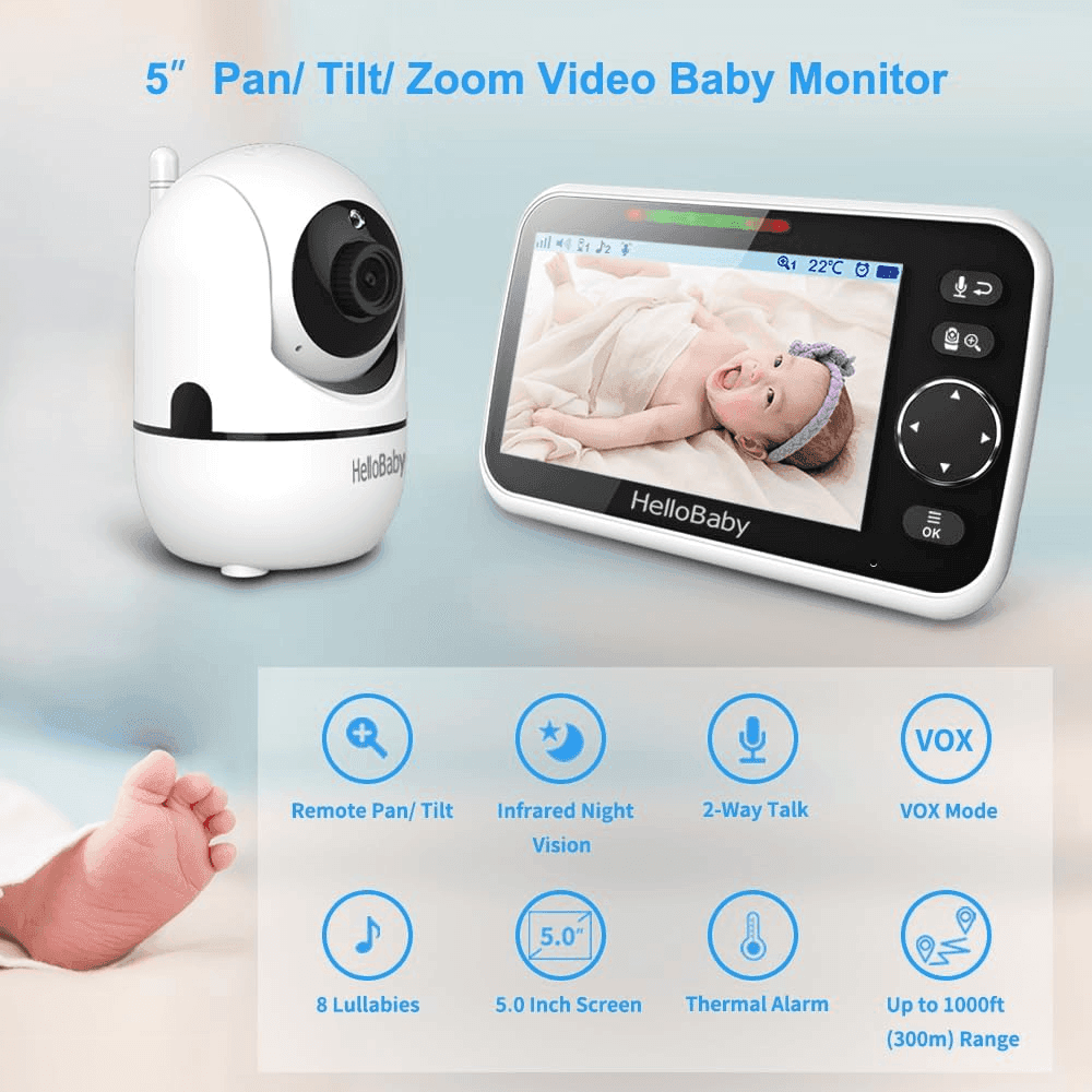 HelloBaby HB6550 5-inch No-WiFi Video Baby Monitor image 2