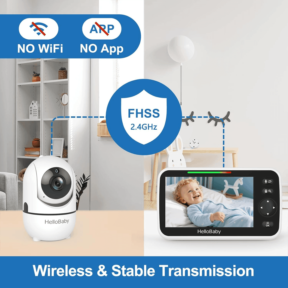 HelloBaby HB6550 5-inch No-WiFi Video Baby Monitor image 5