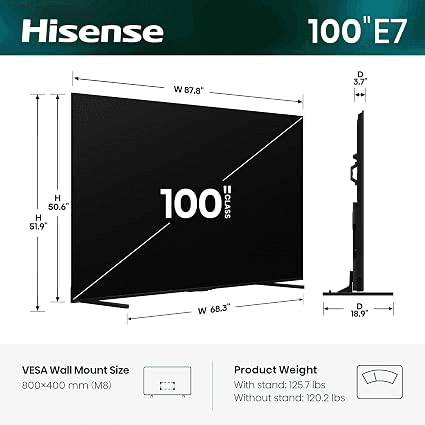 Hisense 100-inch E7 Hi-QLED Mini-LED 4K Fire TV (2026) image 2