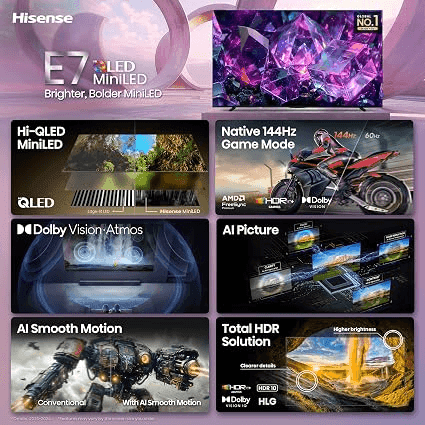 Hisense 100-inch E7 Hi-QLED Mini-LED 4K Fire TV (2026) image 3