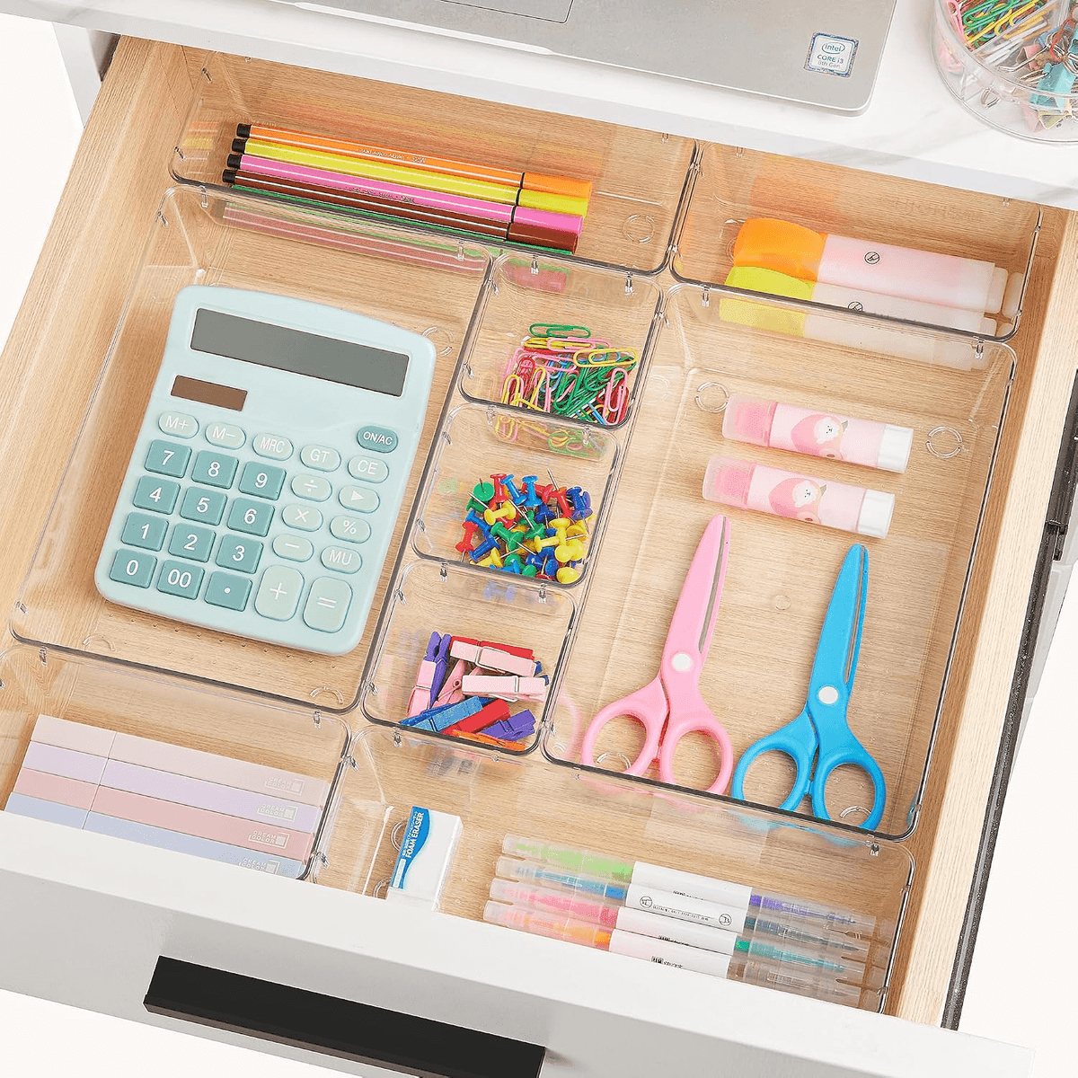 Vtopmart 15-Piece Clear Plastic Drawer Organizer Set image 4