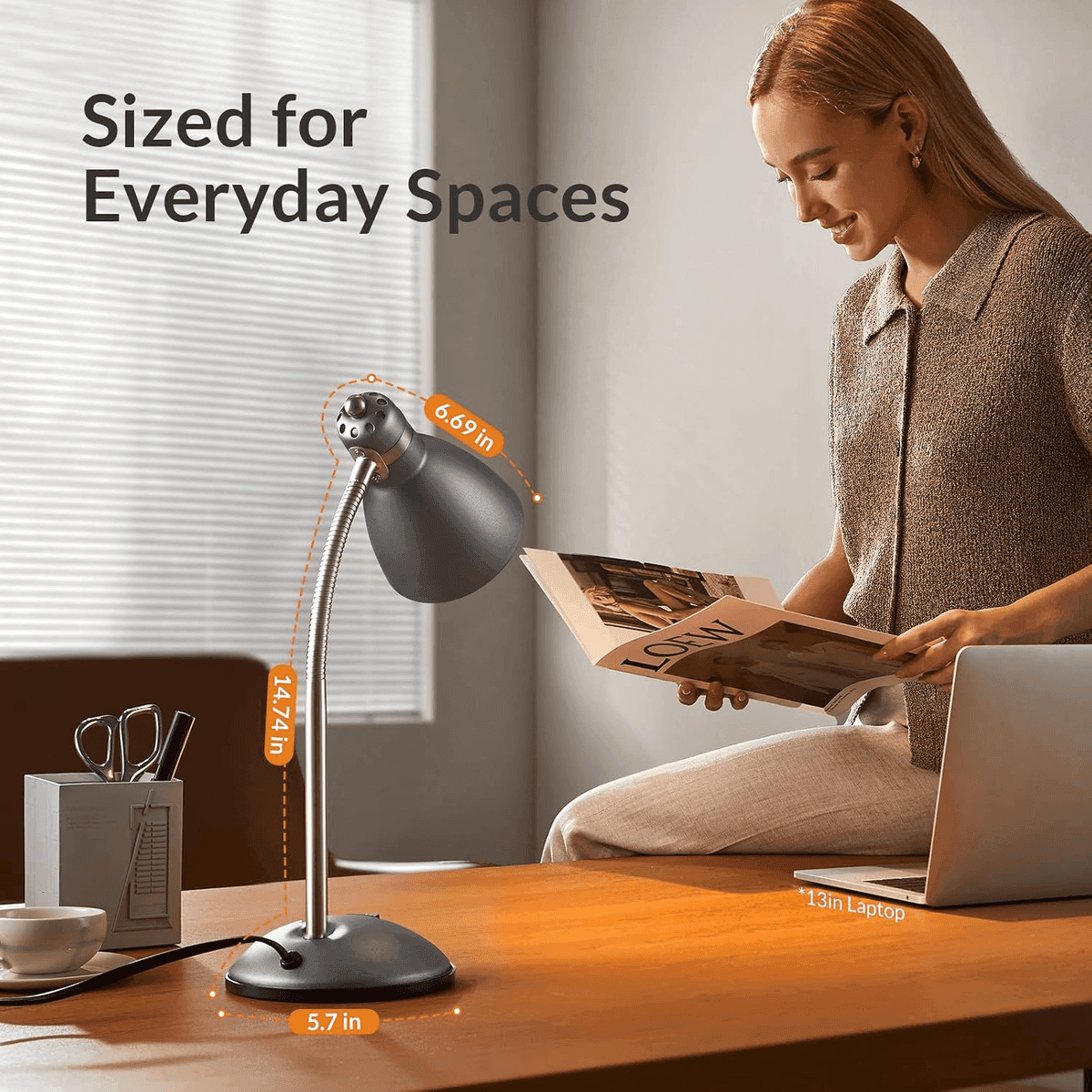 LEPOWER Metal Adjustable Gooseneck Desk Lamp image 2