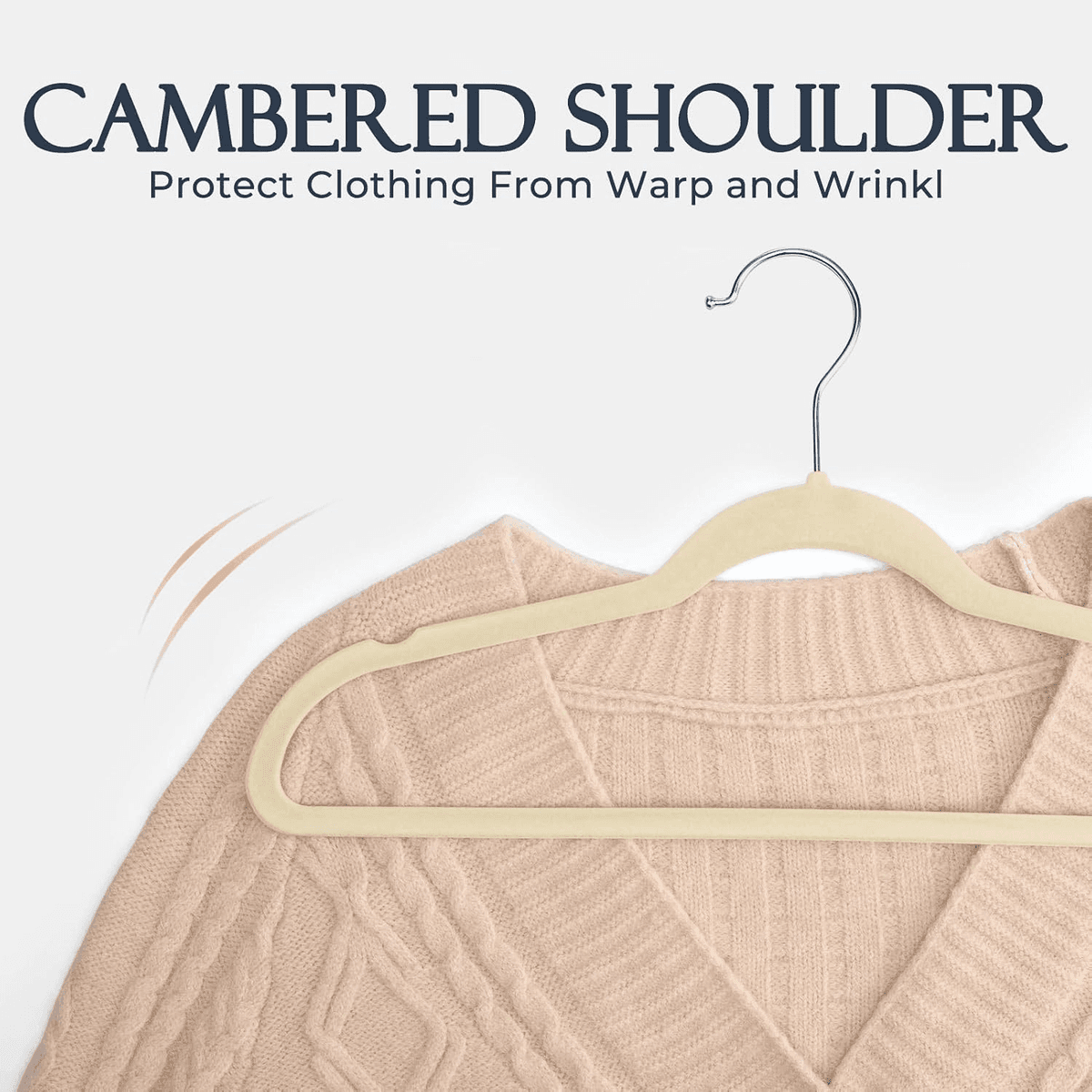 HOUSE DAY Beige Velvet Hangers - 120 Pack image 5