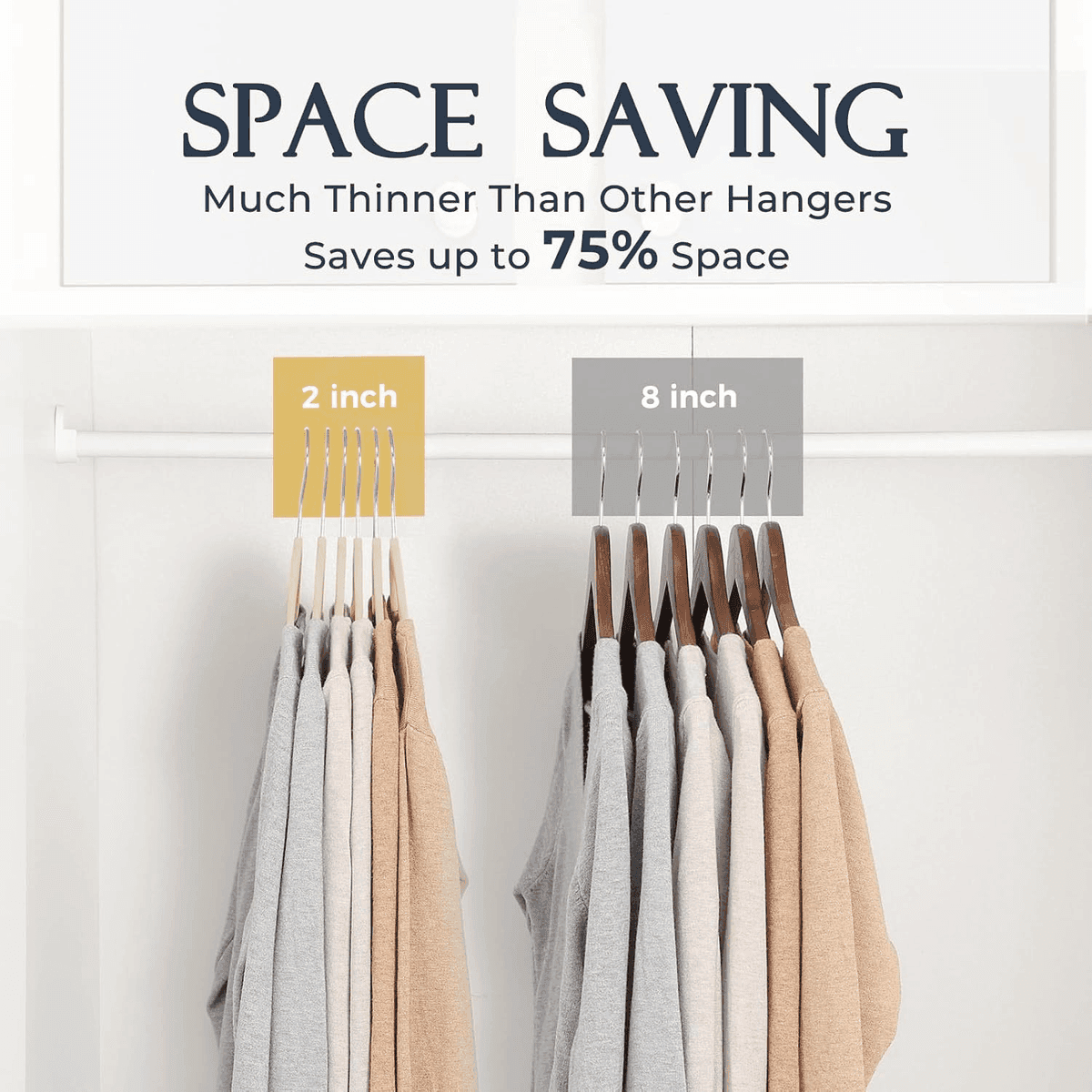 HOUSE DAY Beige Velvet Hangers - 120 Pack image 4