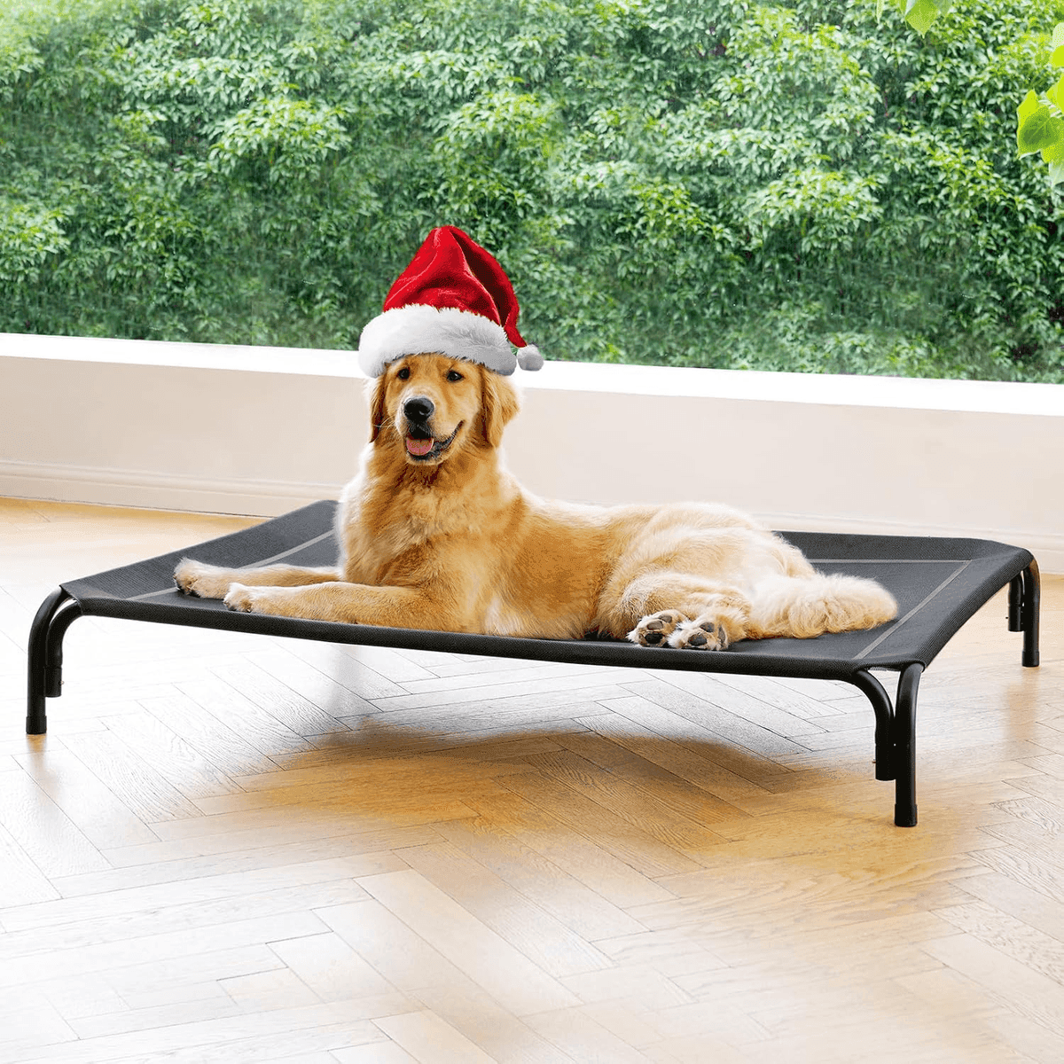 DOPEDIO Large Elevated Dog Bed - Black