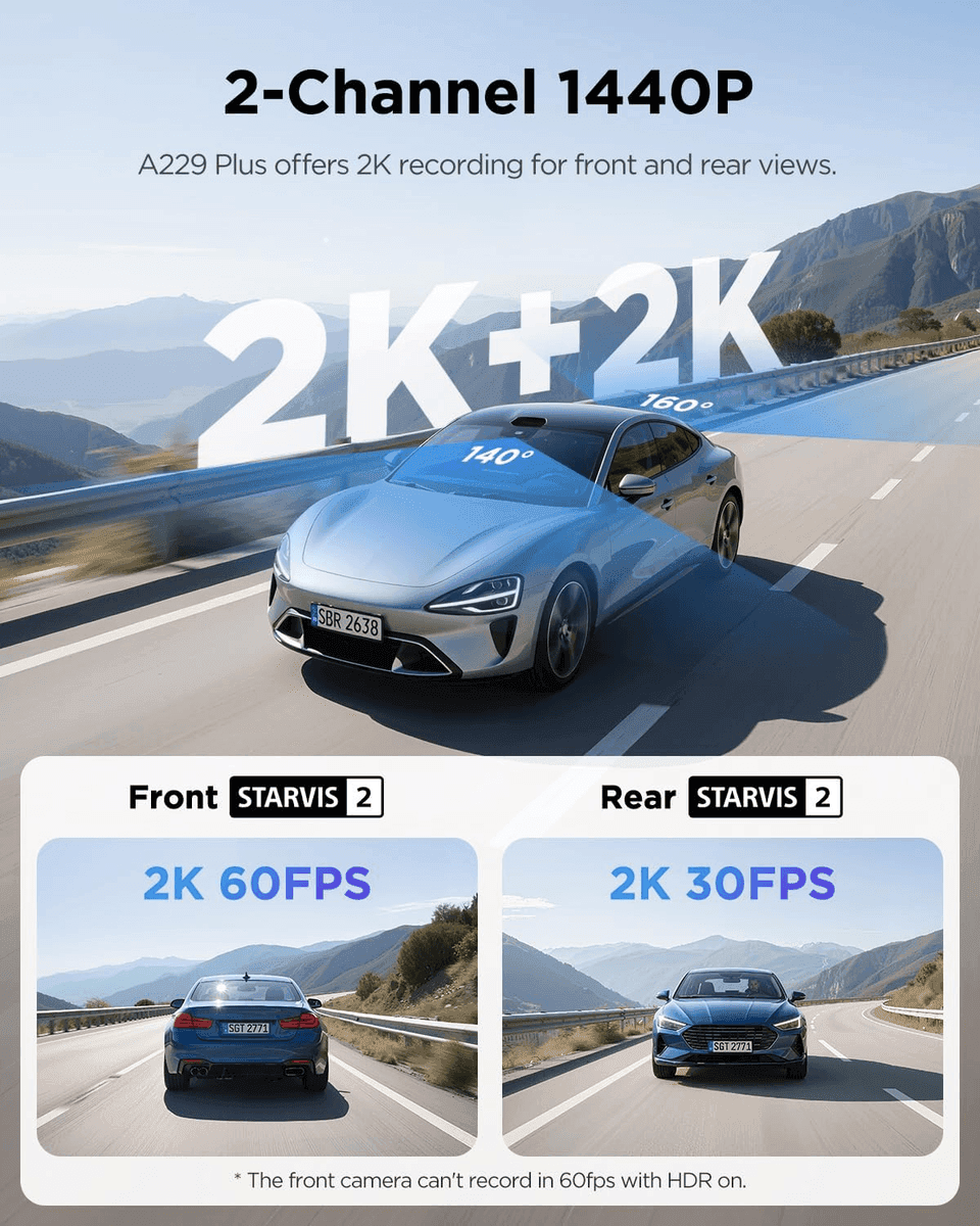 VIOFO A229 Plus 2-Channel 2K Dash Cam image 2