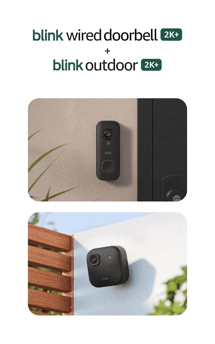 Blink Outdoor 2K+ 5-Camera System with Wired Doorbell 2K+