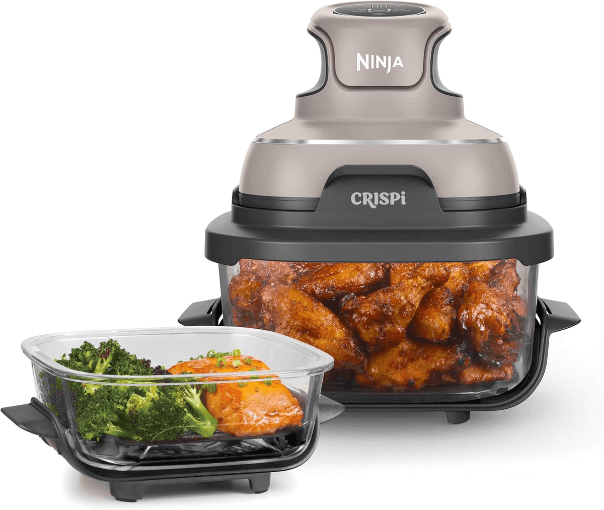 Ninja Crispi 4-in-1 Glass Air Fryer, 4 Qt + 6 Cup - Stone