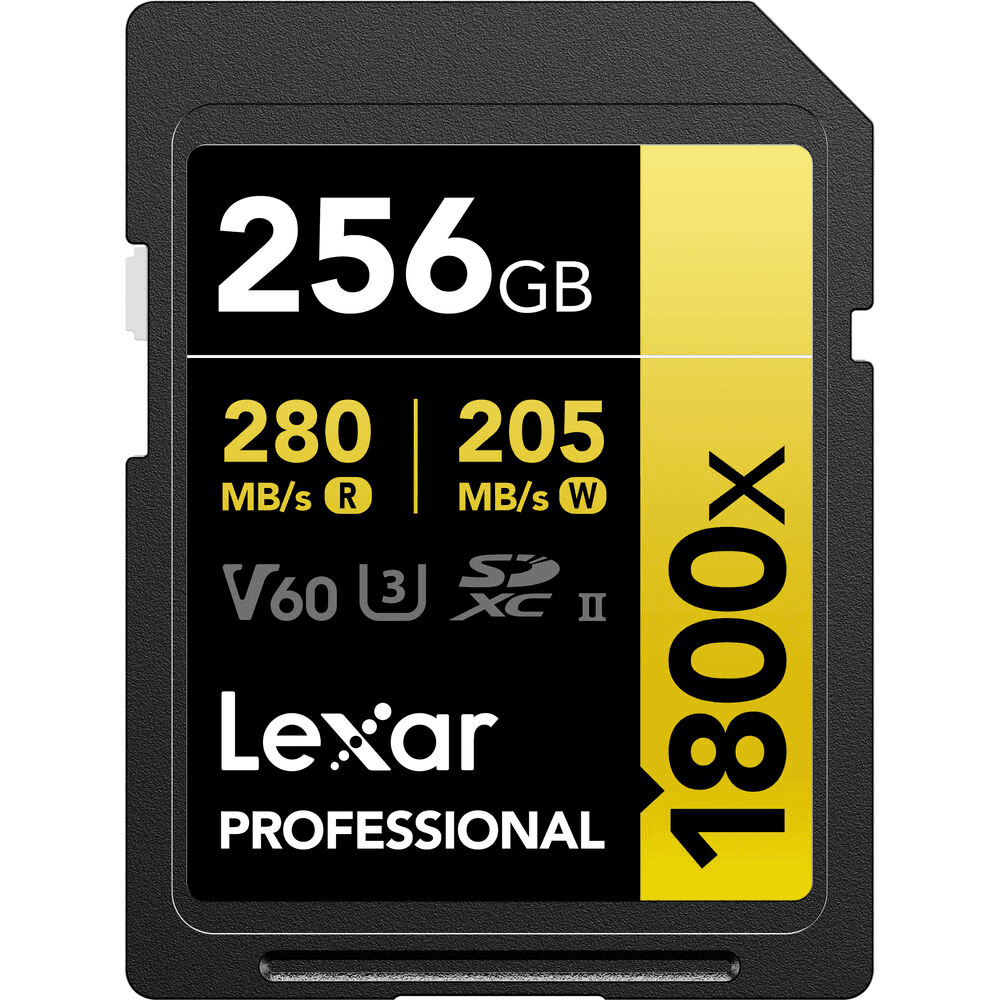 Lexar 256GB Professional 1800x UHS-II SDXC Memory Card (2-Pack)