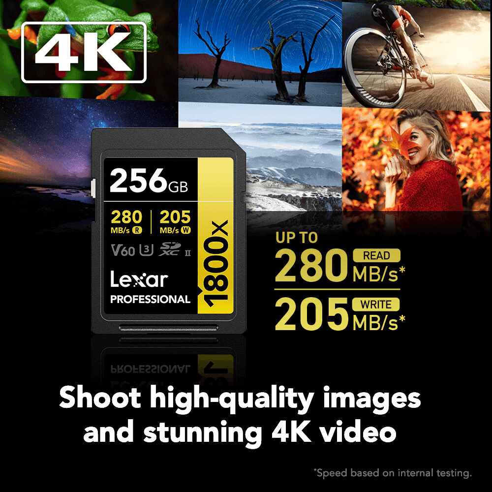 Lexar 256GB Professional 1800x UHS-II SDXC Memory Card (2-Pack) image 3