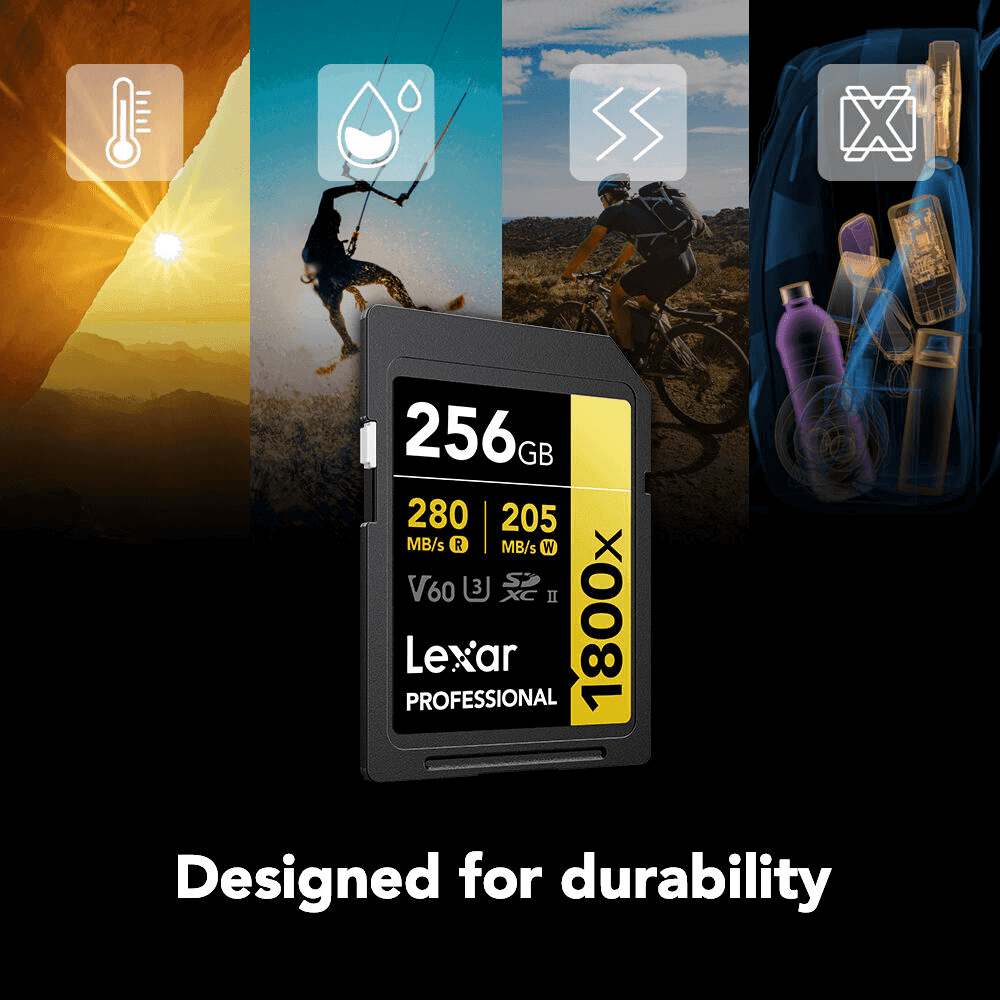 Lexar 256GB Professional 1800x UHS-II SDXC Memory Card (2-Pack) image 4