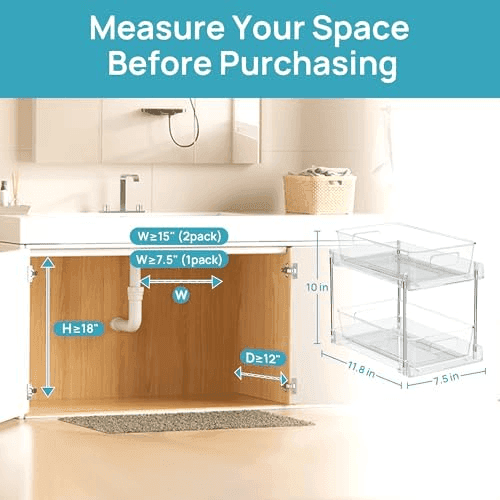 Vtopmart 4-Pack 2-Tier Pull-Out Under-Sink Organizers for $29.99 image 4