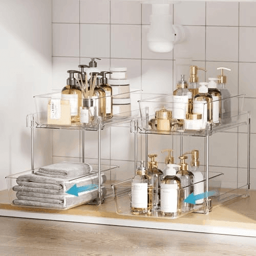 Vtopmart 4-Pack 2-Tier Pull-Out Under-Sink Organizers for $29.99 image 5