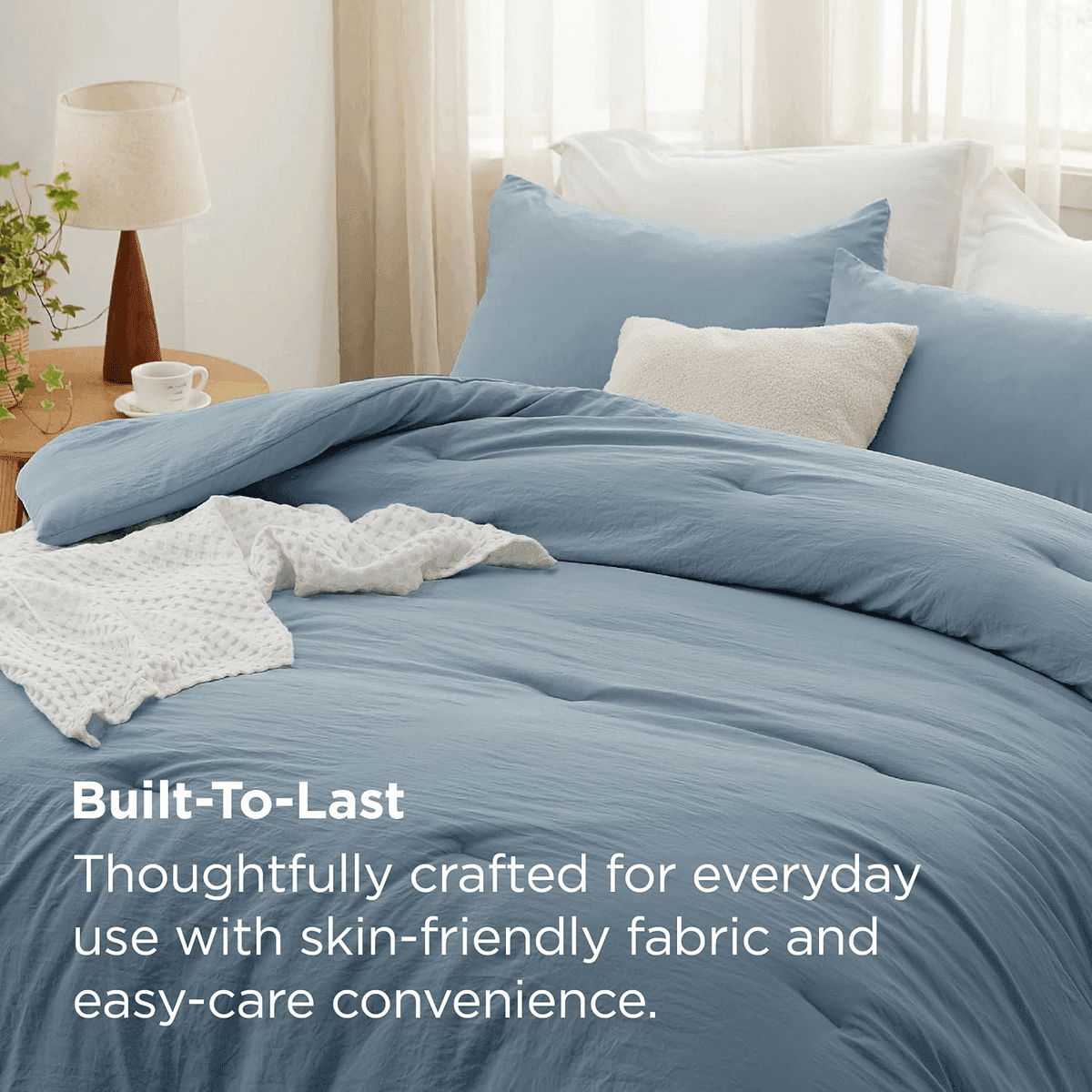 Bedsure Oversized Queen Comforter Set in Dusty Blue for $50.98 image 3