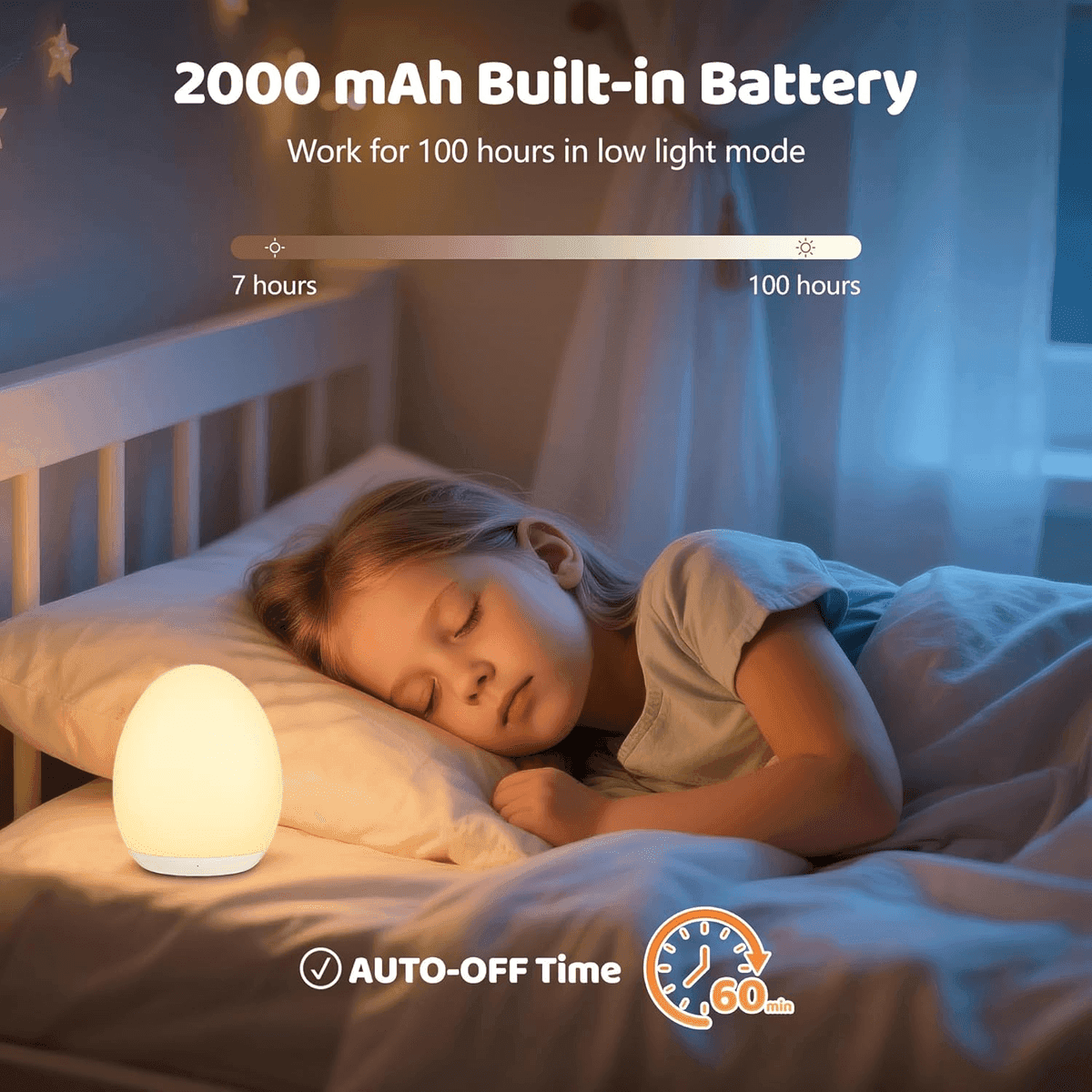 MediAcous 7-Color Rechargeable Nursery Night Light image 3