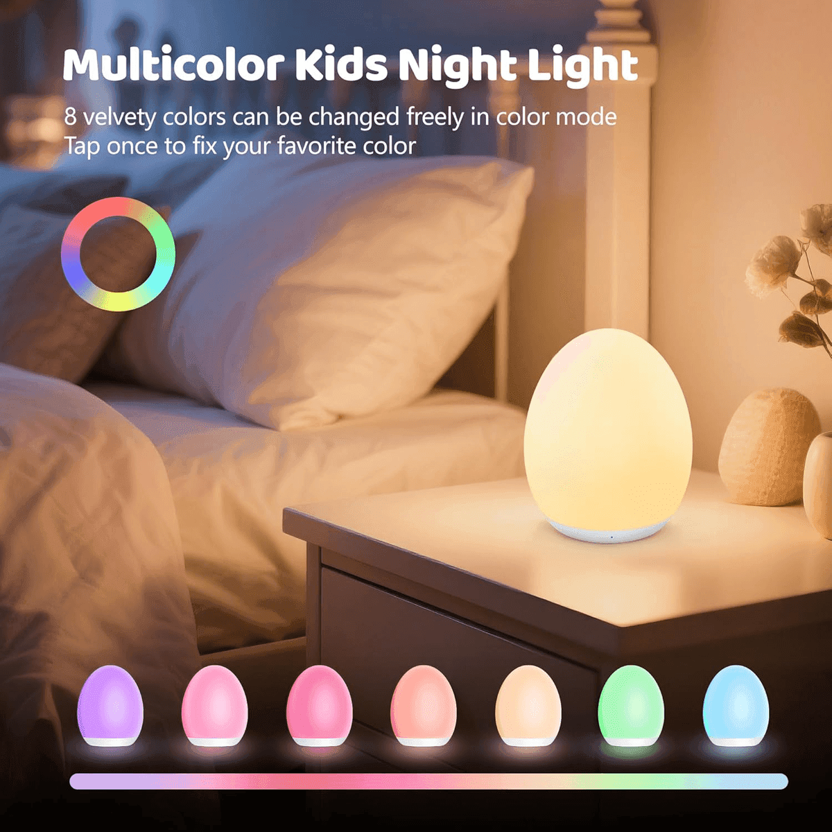 MediAcous 7-Color Rechargeable Nursery Night Light image 2