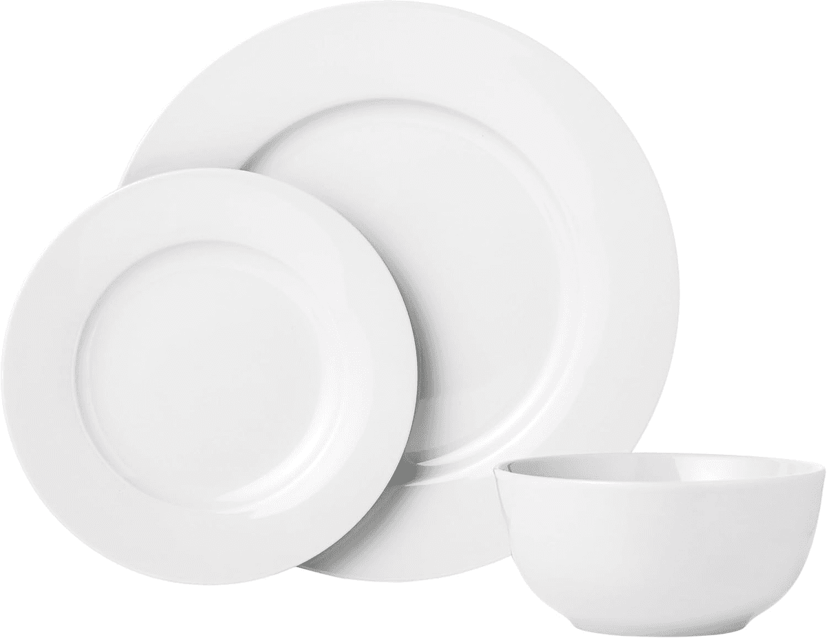 Amazon Basics Porcelain Dinnerware Set - White, 18-Piece image 2