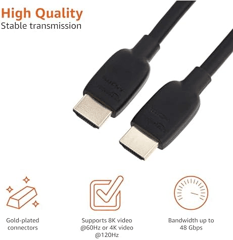 Amazon Basics 3-Foot HDMI 2.1 Cable - 8K 60Hz / 4K 120Hz image 3