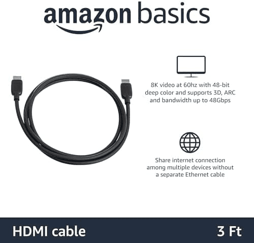 Amazon Basics 3-Foot HDMI 2.1 Cable - 8K 60Hz / 4K 120Hz image 2