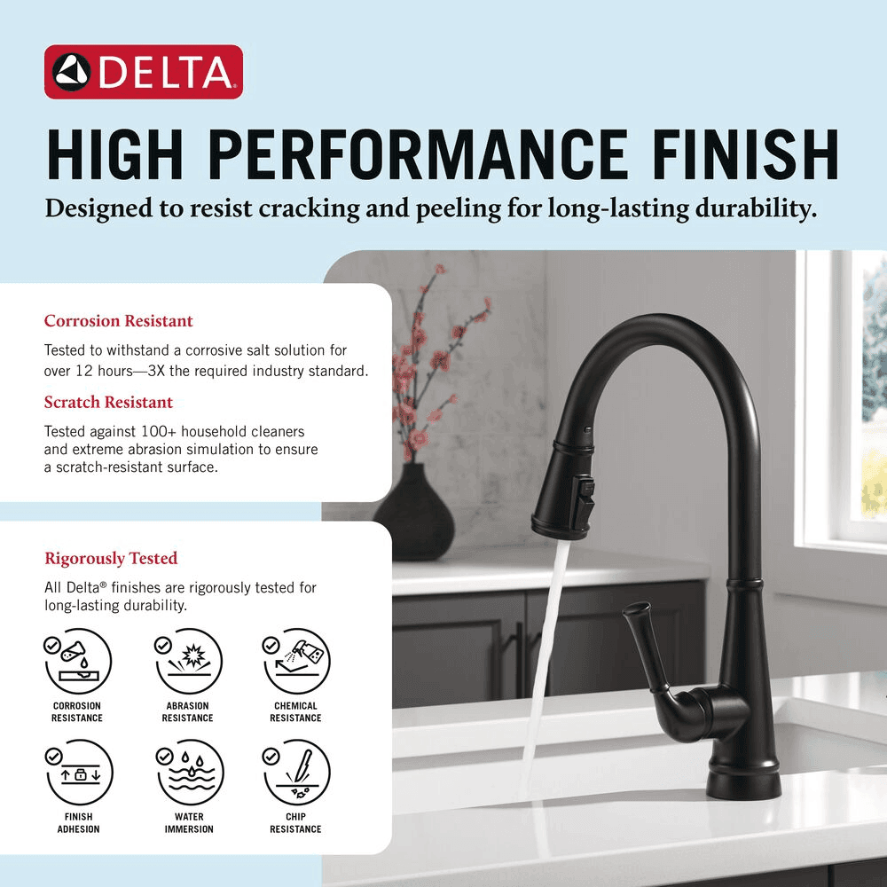 Delta Alpen Matte Black Pull-Down Kitchen Faucet with Soap Dispenser image 3