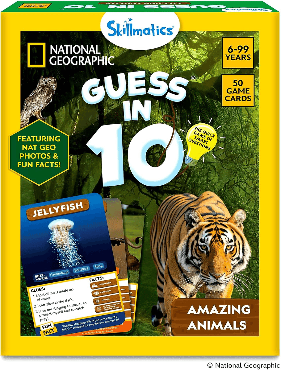 Skillmatics Guess in 10 National Geographic Animals Card Game
