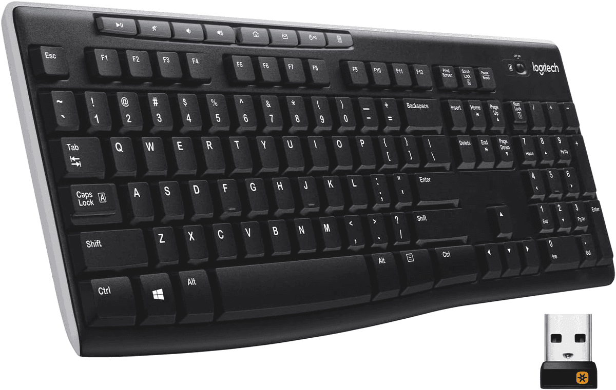 Logitech K270 Full-Size Wireless Keyboard - Black