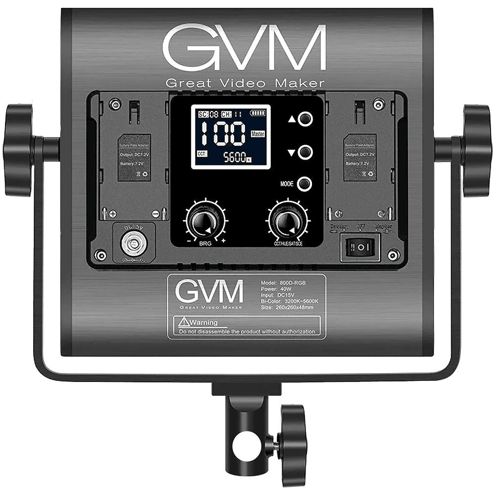 GVM 800D-RGB LED Light Panel 2-Light Kit for $188 image 5