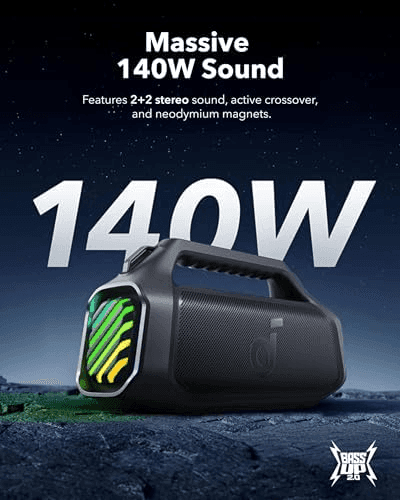 Soundcore Boom 2 Plus 140W Portable Bluetooth Speaker - Black for $179.99 image 3
