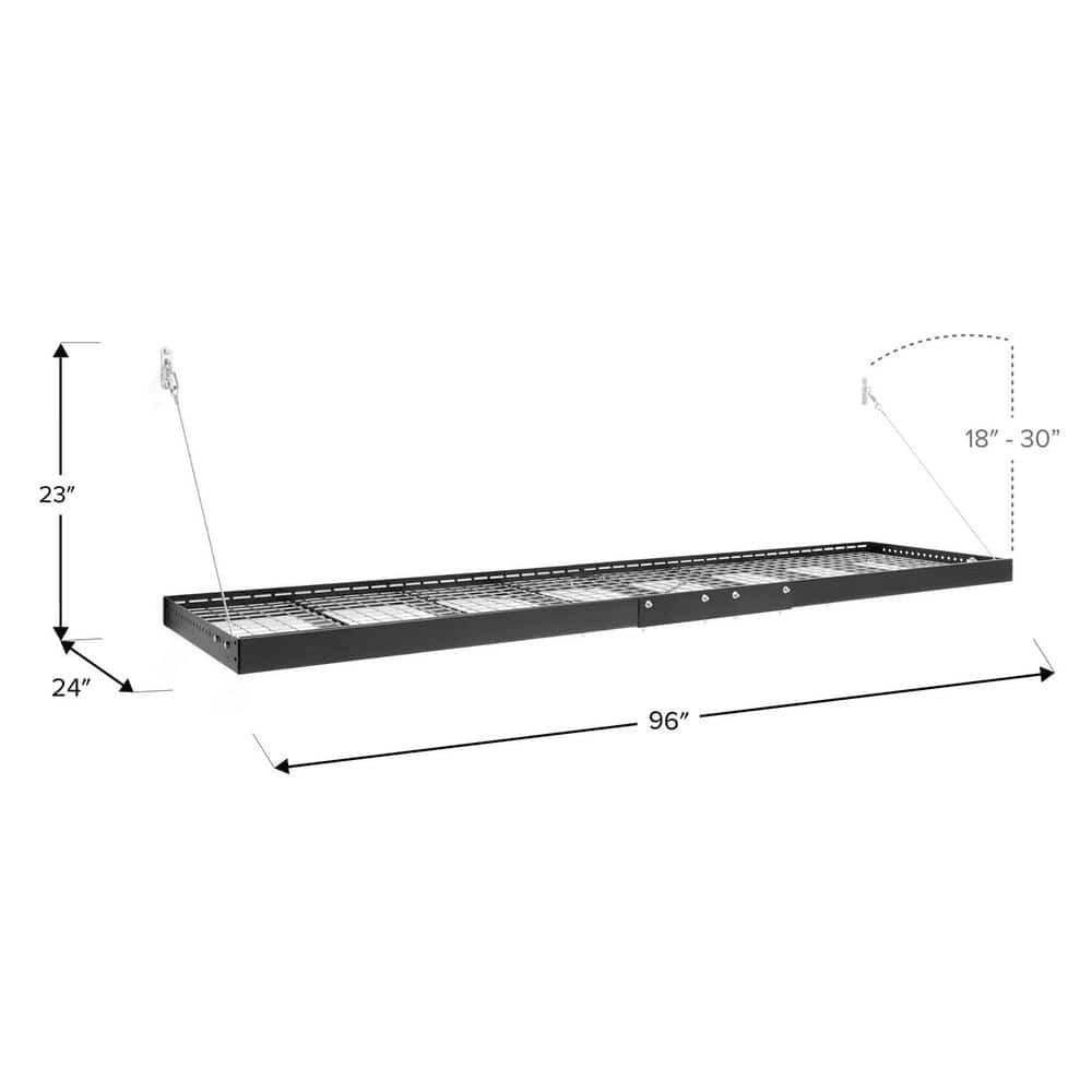 NewAge Products Pro Series 2 ft. x 8 ft. Wall-Mounted Steel Shelf - Black image 4