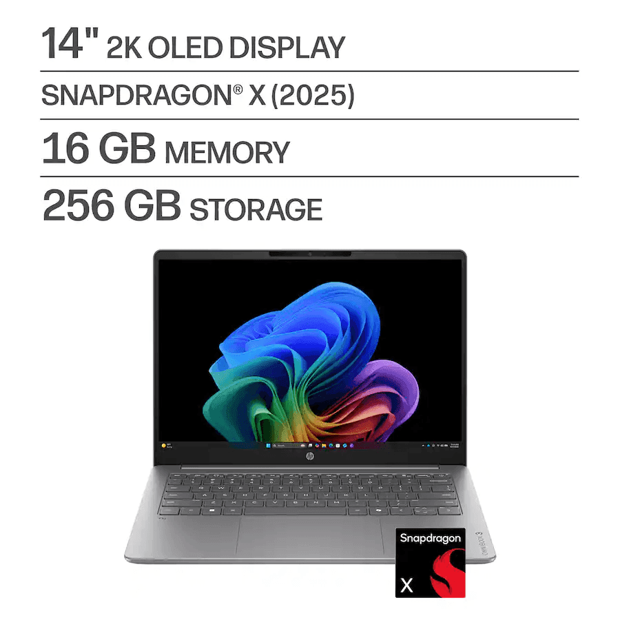 HP OmniBook 3 14-Inch OLED Snapdragon X Laptop for $499.99 image 2