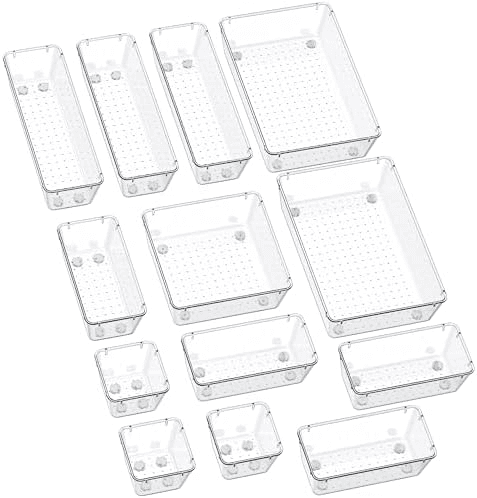 SMARTAKE 13-Piece Clear Drawer Organizer Set for $15.28