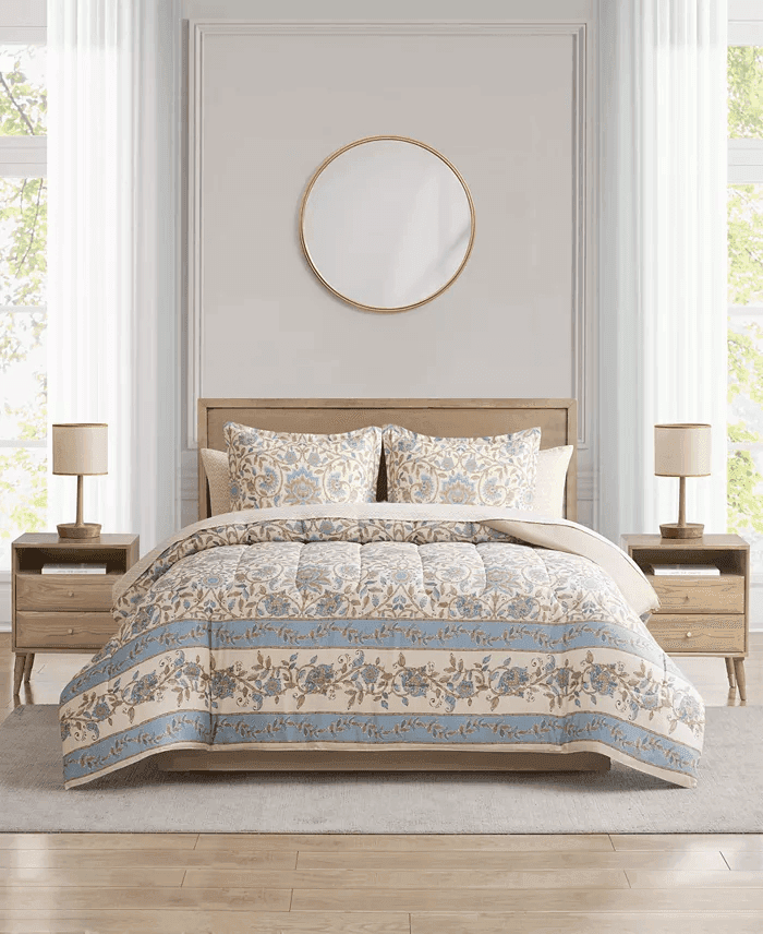 Macy's Florence Reversible 8-Piece King Comforter Set (Tan) for $32.99